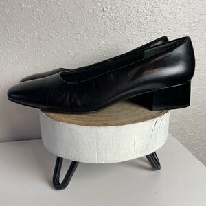 Nordstrom Comfort Construction Black Leather Pumps Size 10M EUC